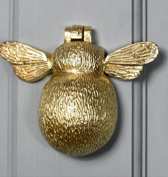 Bumble Bee Door Knocker Polished Brass