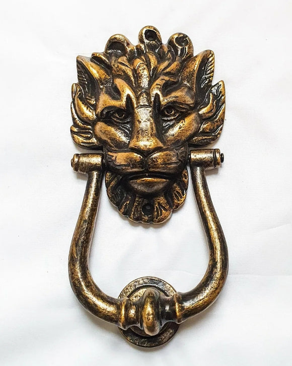 Lion Head Medusa Door Knocker Antique Brass