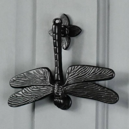 Dragonfly Front Door Knocker Black