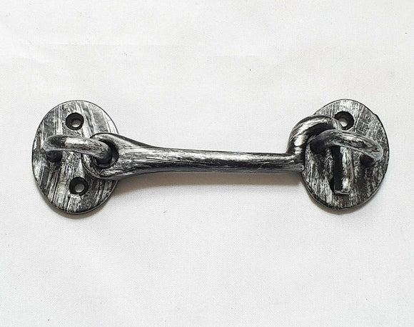 SIlver Antique Pewter Iron Cabin Hook and Eye 100mm 4