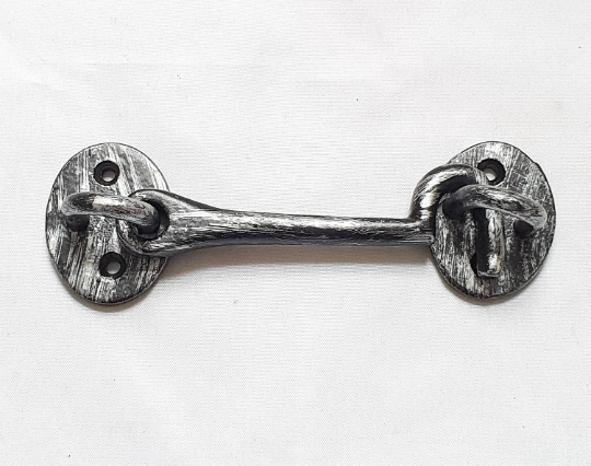 Pewter 76mm Cabin Hook and Eye Latch 76mm Antique Silver