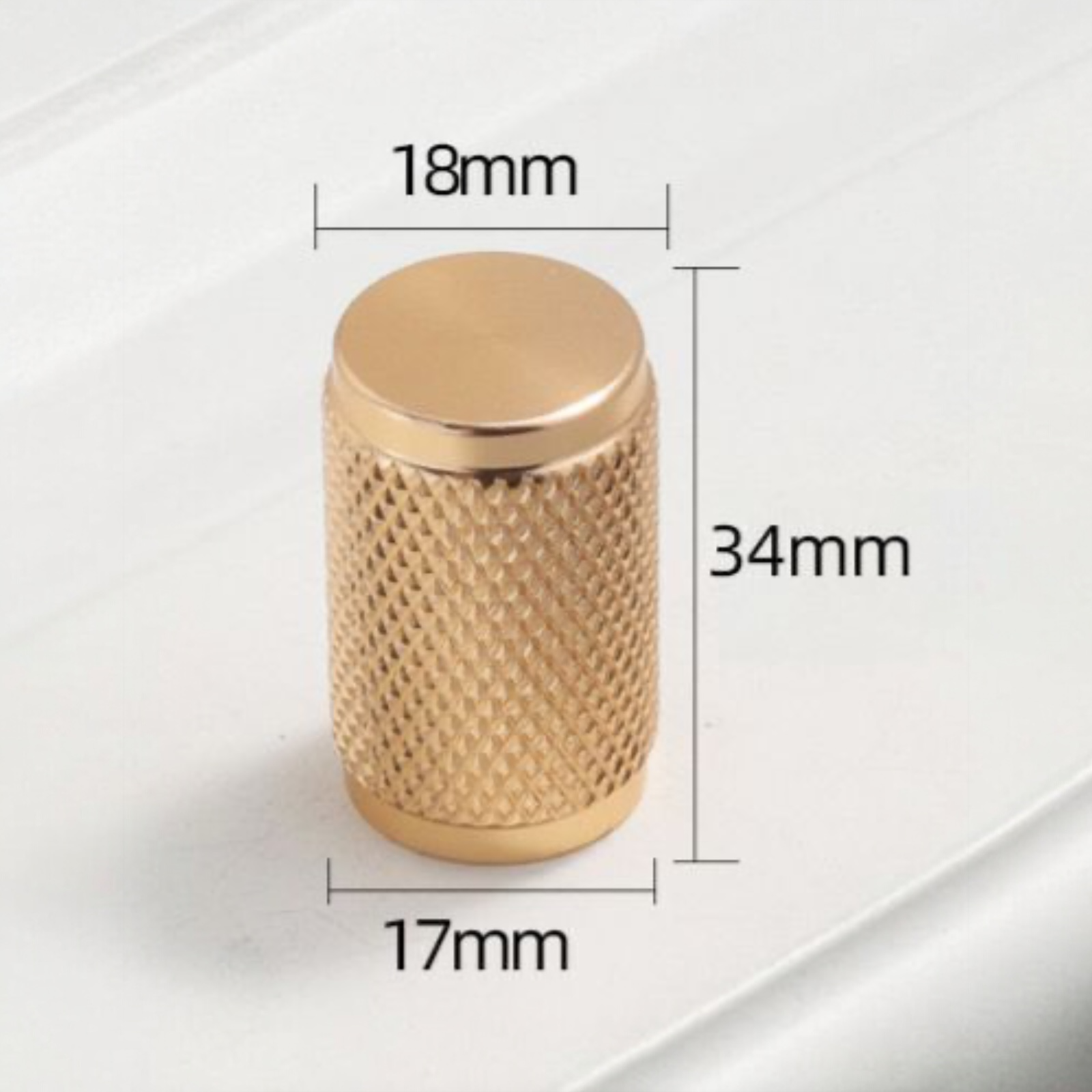 Knurled Drawer Knob Brushed Brass
