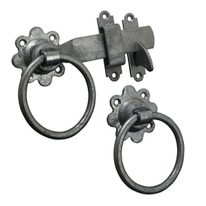 150mm 6" Plain Ring Gate Latch Black Heavy Duty