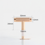 T Knurled Cabinet Knob Brushed Brass