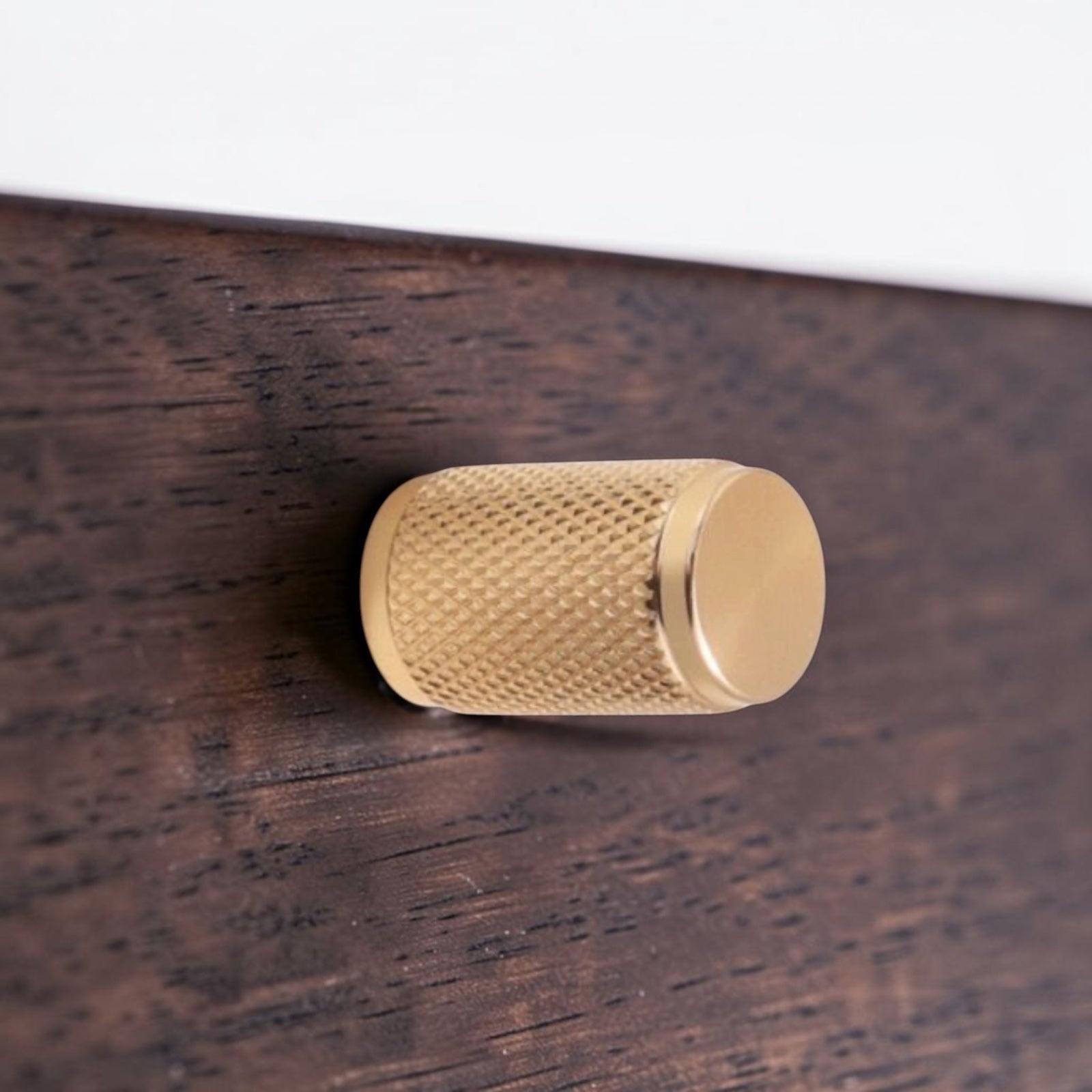 Knurled Drawer Knob Brushed Brass
