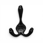 Black Cast Iron 1883 Double Coat Hook | Victorian Style Wall Hook UK