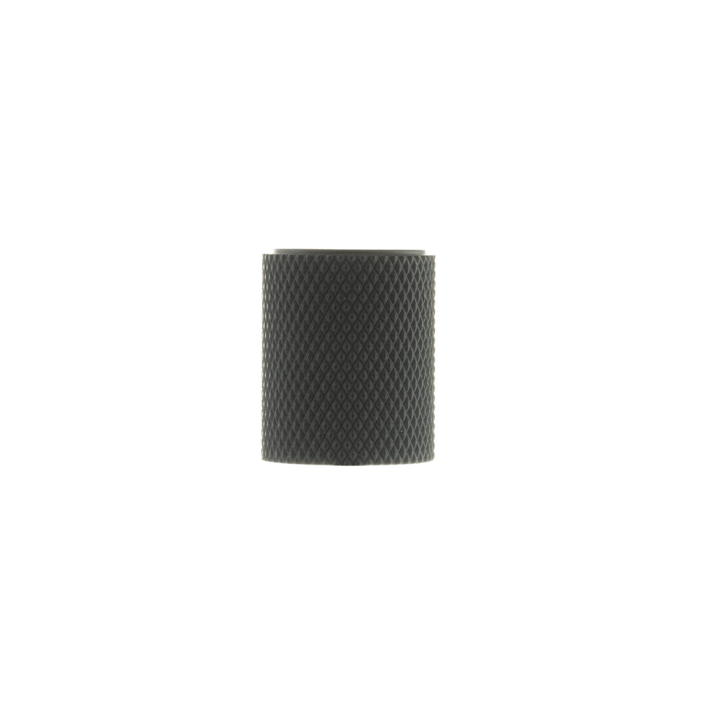 Knurled Cabinet Knob on Concealed Fix - Matt Black