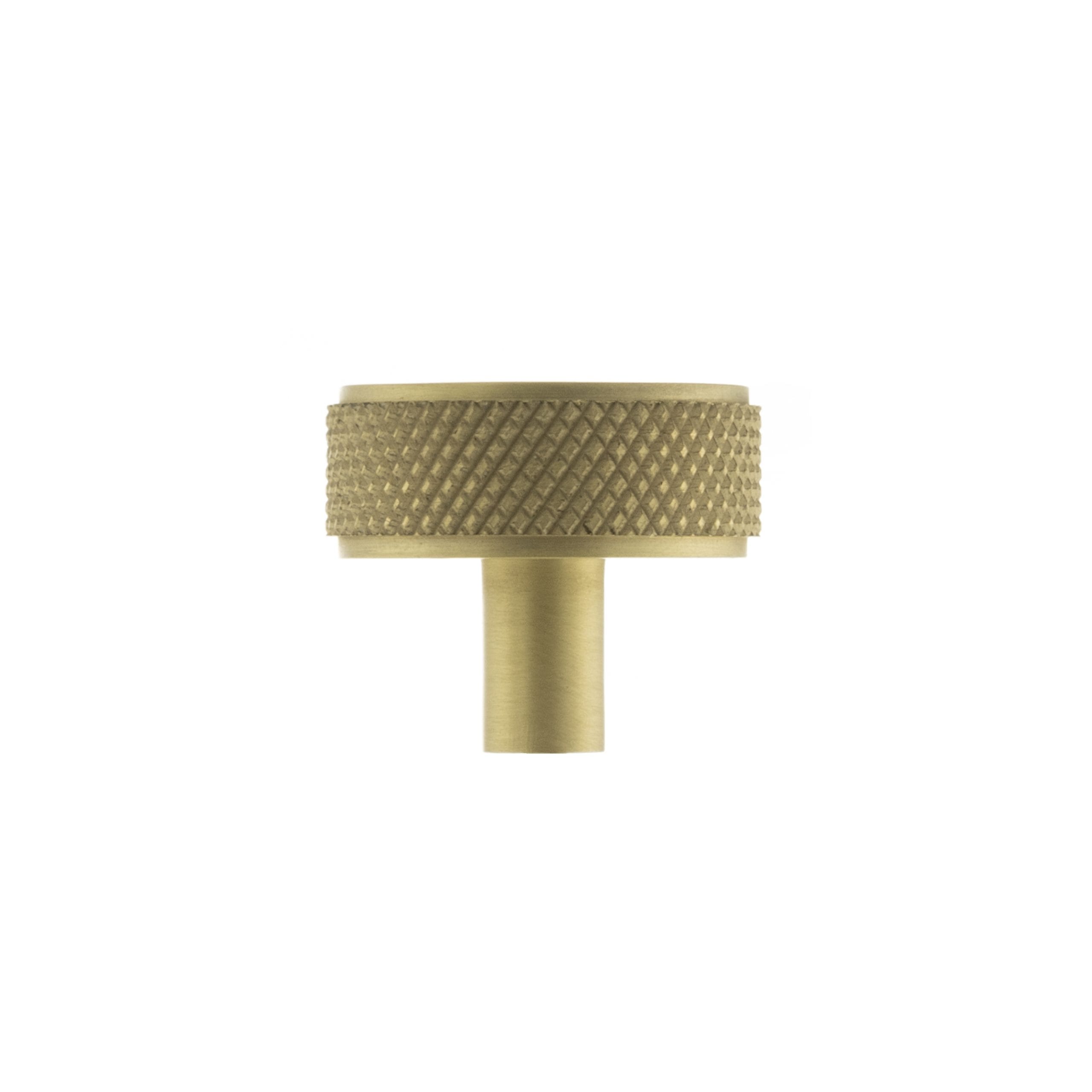 Knurled Cabinet Knob on Concealed Fix - Satin Brass