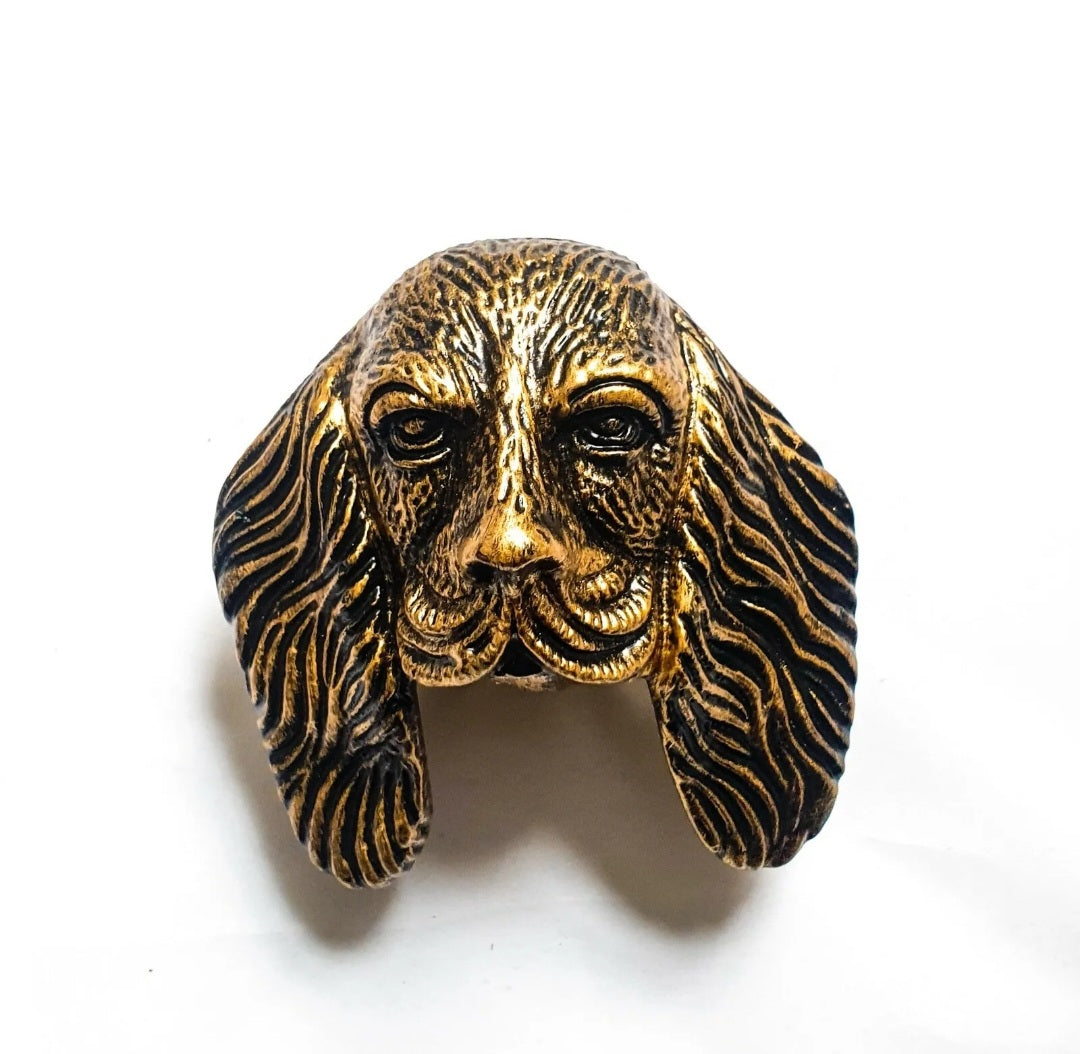 Dog Face Door Knocker Antique Brass
