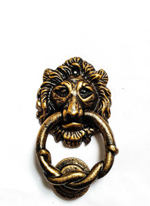 Front Door Knocker Lion Head Antique Brass