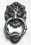 Front Door Knocker Lion Head Pewter