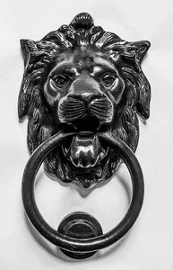 Front Door Knocker Lion Head Black