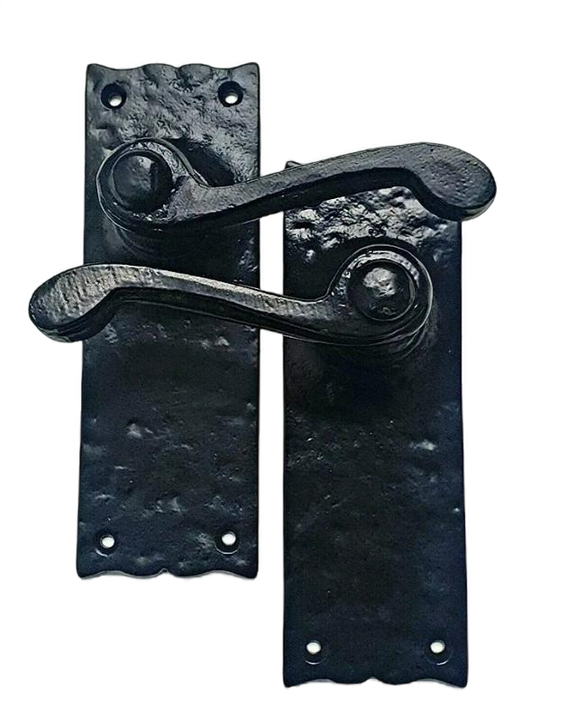Black Antique Lever On Latch Cast iron