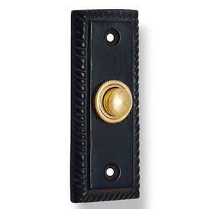 Front Door Bell Push Cast Iron Black