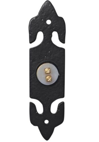 Fleur De Lys Front Door Bell Push Cast Iron Black
