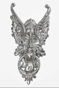 Gothic Face Front Door Knocker Nickel