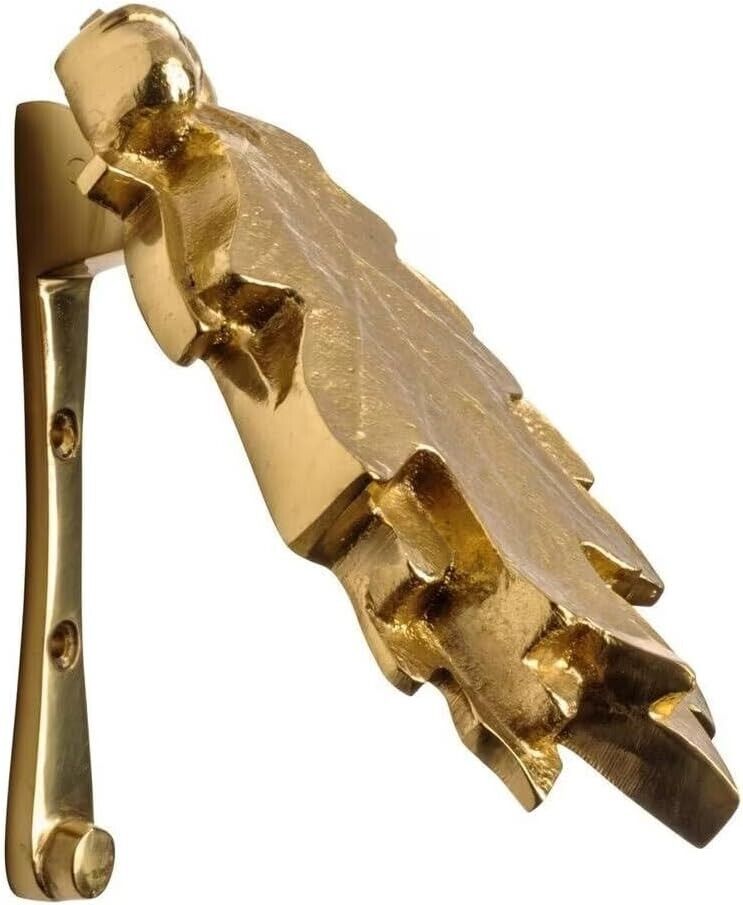 Leaf Design Front Door Knocker Polished Brass