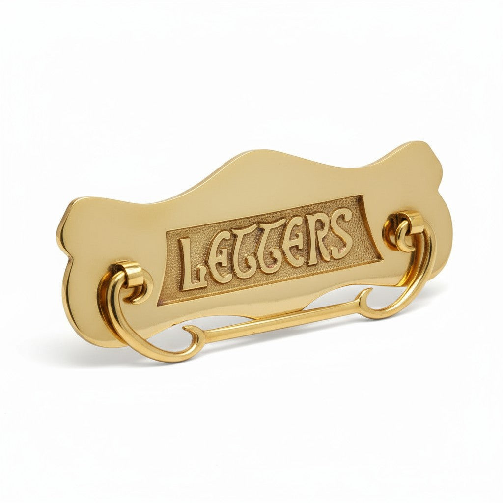 Letter Box Plate LETTERS Brass with Knocker