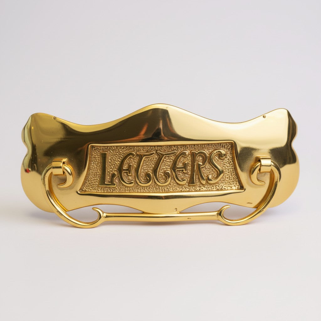 Letter Box Plate LETTERS Brass with Knocker