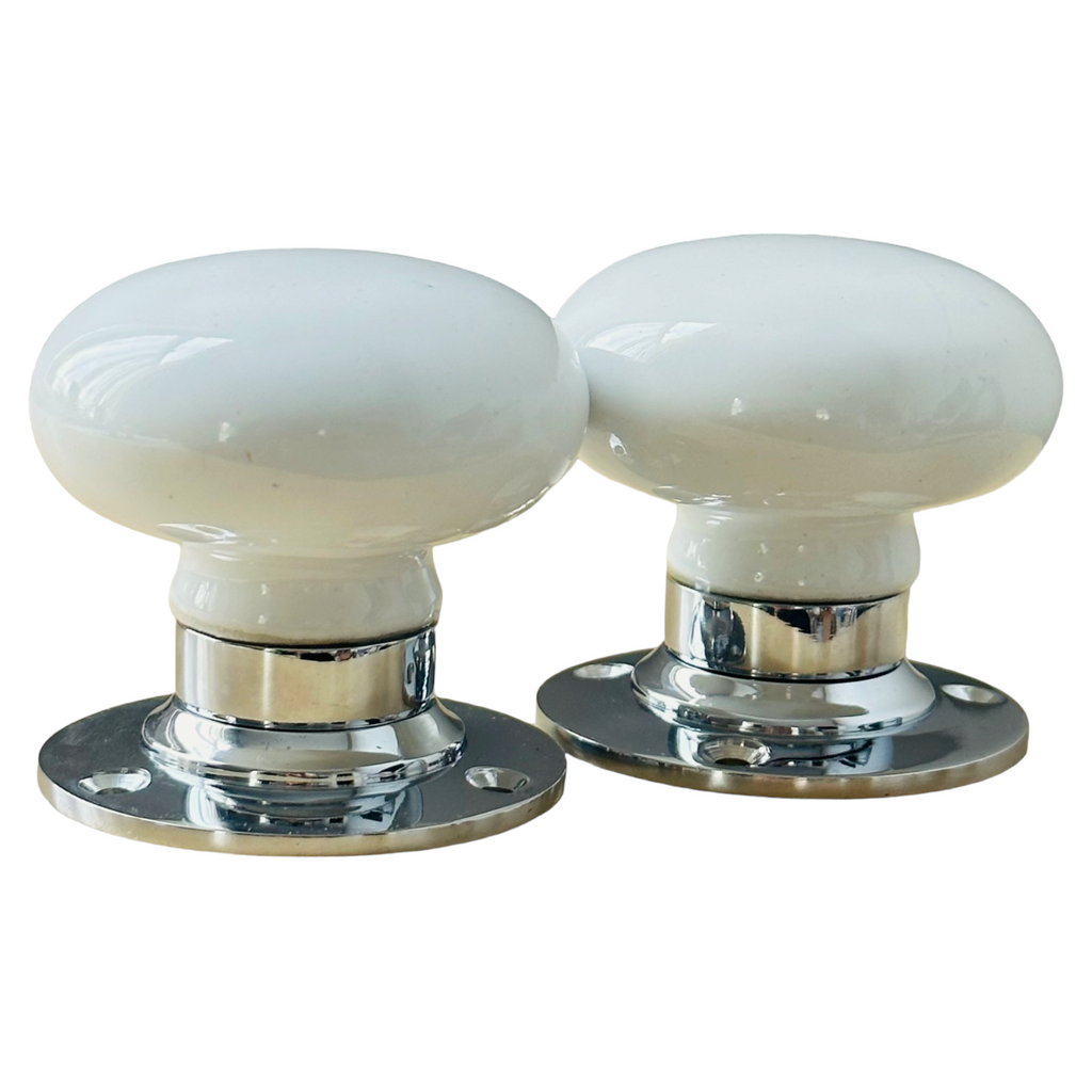 White Ceramic Motice Knob Sprung