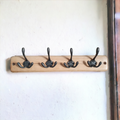 4 1883 Double Hooks on Pine effect wood