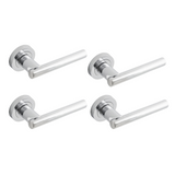 Lever Door Handle On Rose 4 Pack Polished Chrome