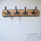 4 1883 Double Hooks on Pine effect wood