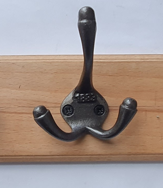 4 1883 Double Hooks on Pine effect wood