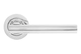 Lever Door Handle On Rose Polished Chrome