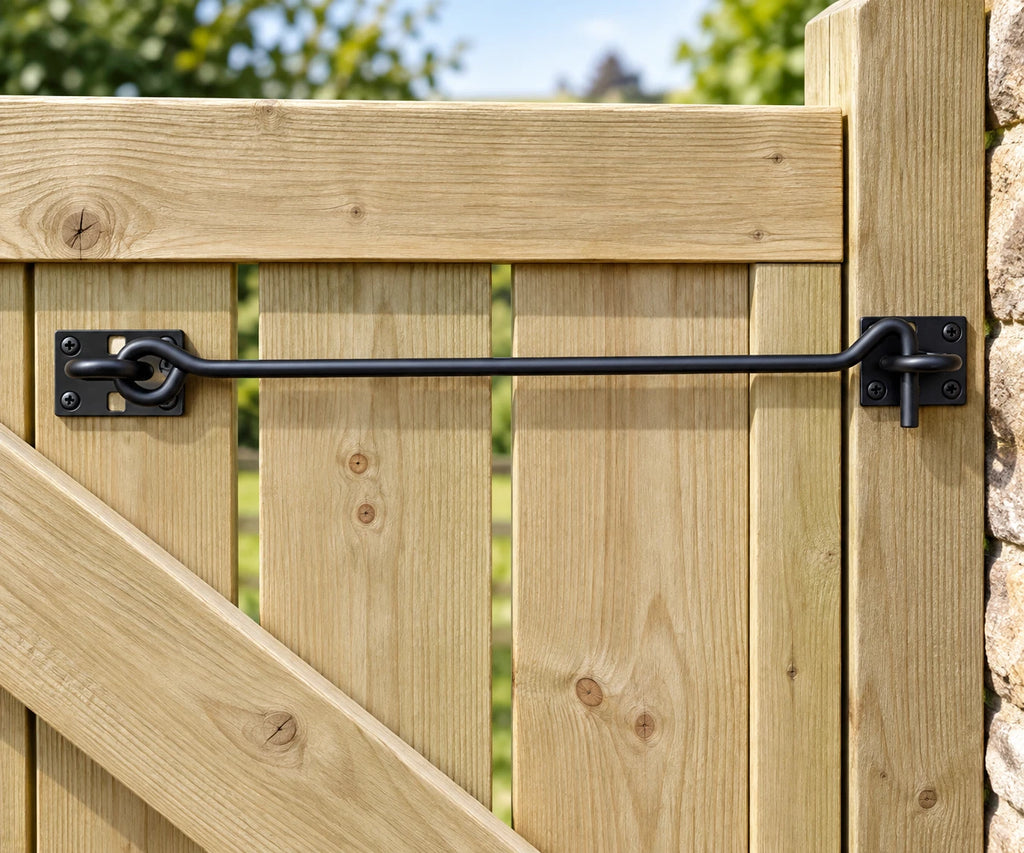 Black Heavy Duty Cabin Hook and Eye 600mm 24"