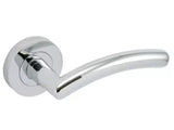 Lever Door Handle On Rose 4 Pack Polished Chrome