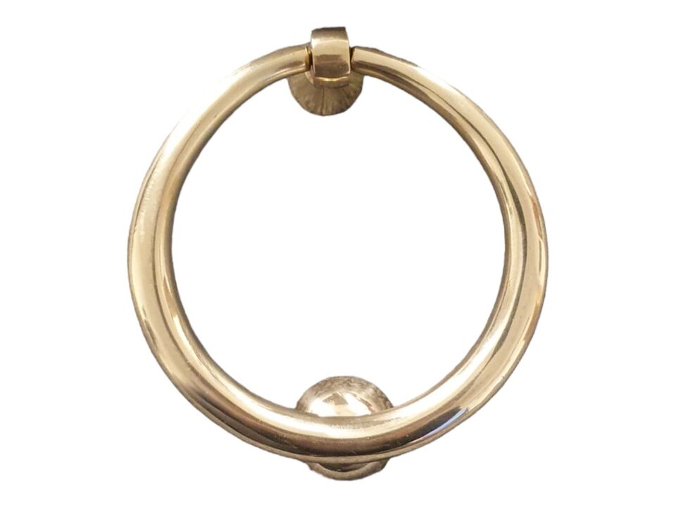 Polished brass front door knocker 