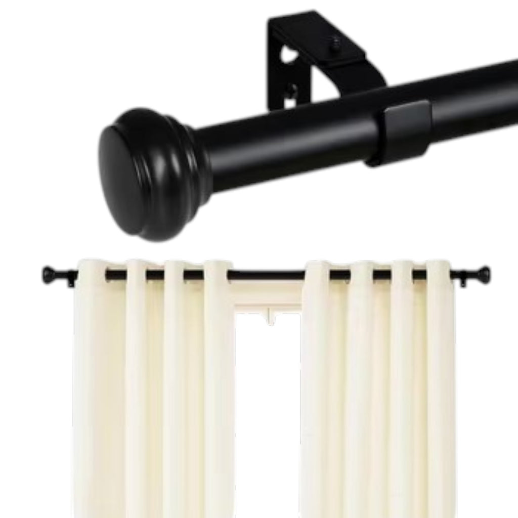 Black Curtain Rod Adjustable Rod 165cm - 305cm