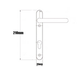 uPVC Door Handle White Sprung 210mm