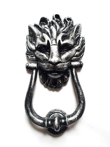 Buddha Lion Door Knocker Pewter