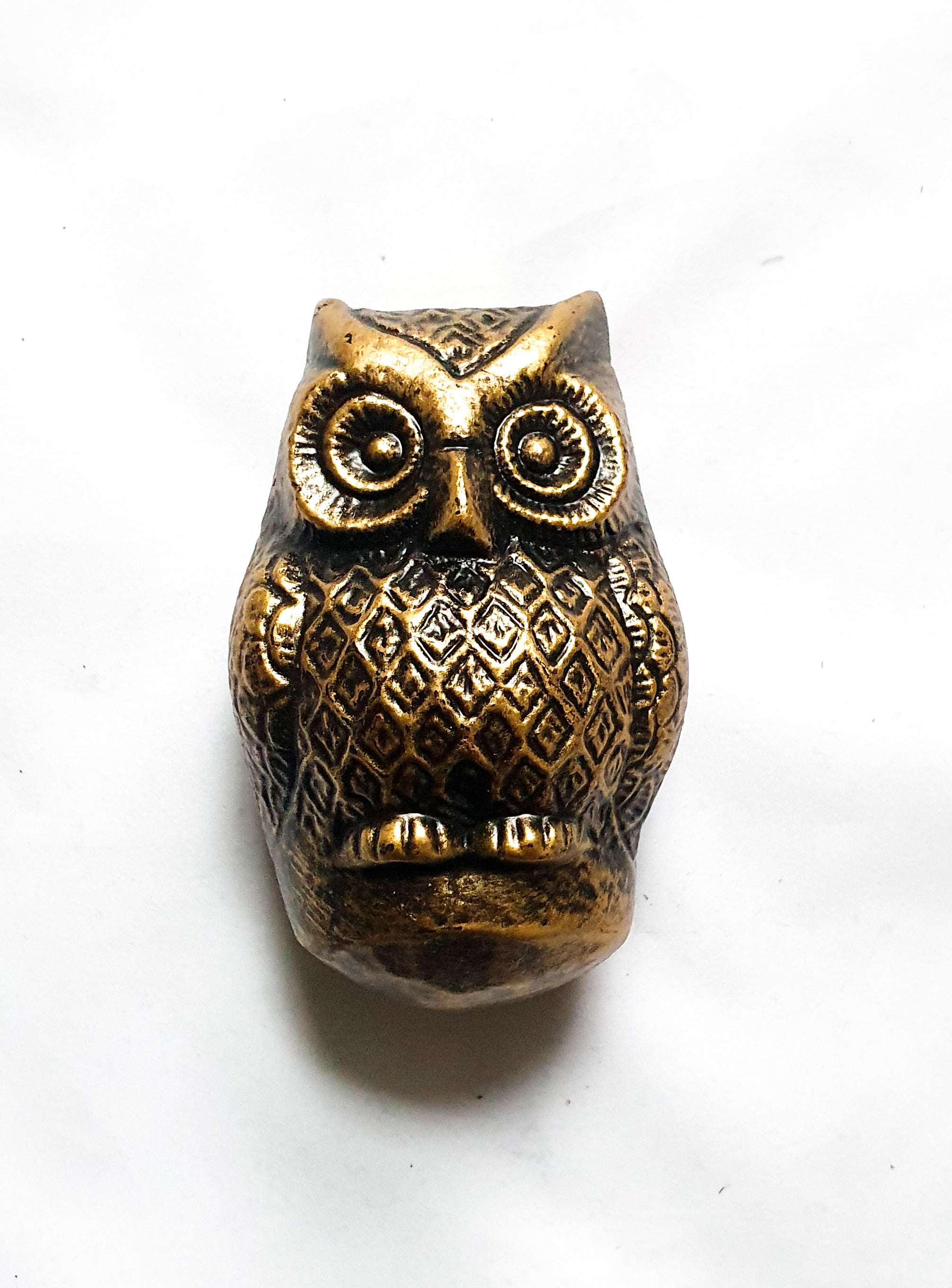 Baby Owl Door Knocker Antique Brass